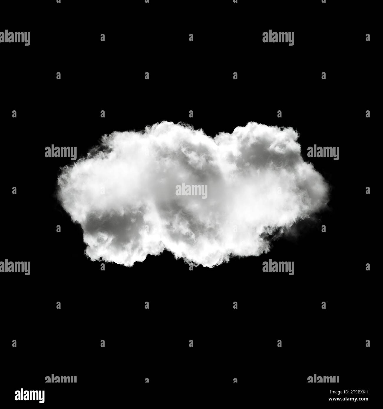 White cloud isolated over black background 3D illustration, natural ...