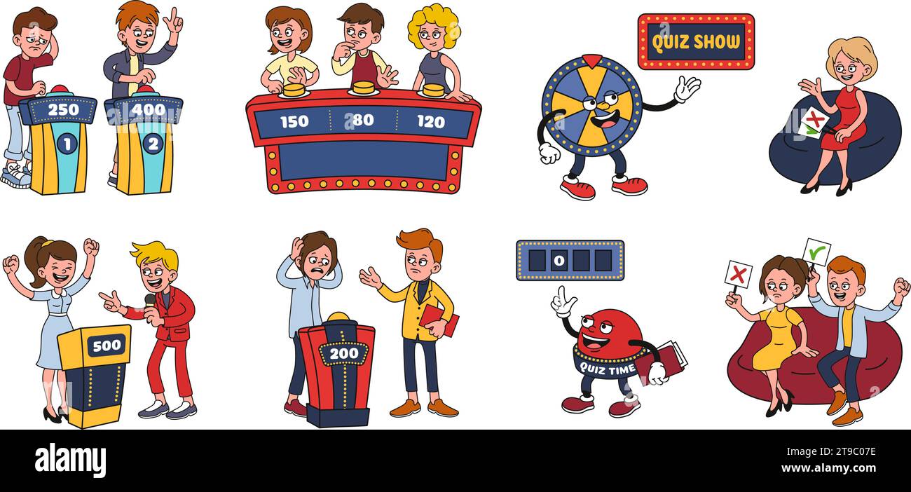 Cartoon Quiz Game Show Mascot Erudite Quiz Time In Style Of 1930s Rubber Hose Animation Cartoon Quiz Game Show Mascot Erudite Quiz Time In Style Of 1930s Rubber Hose Animation