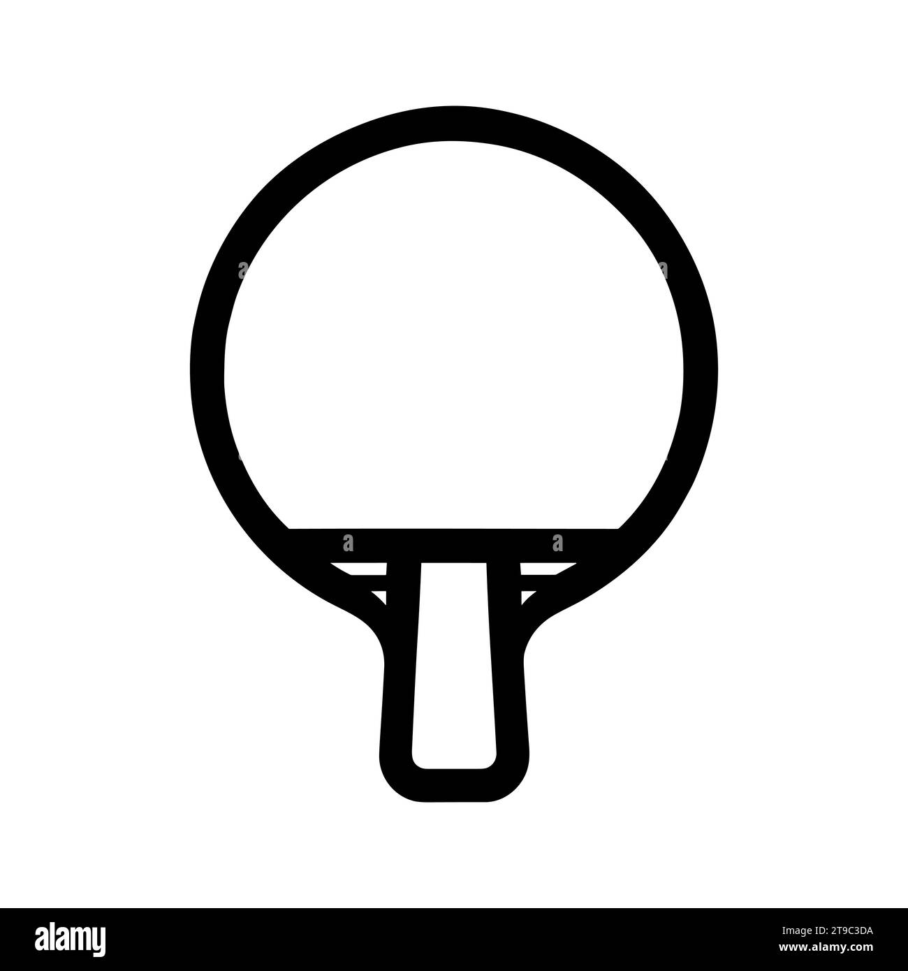 Tennis racket icon. Black icon of table tennis racket on white