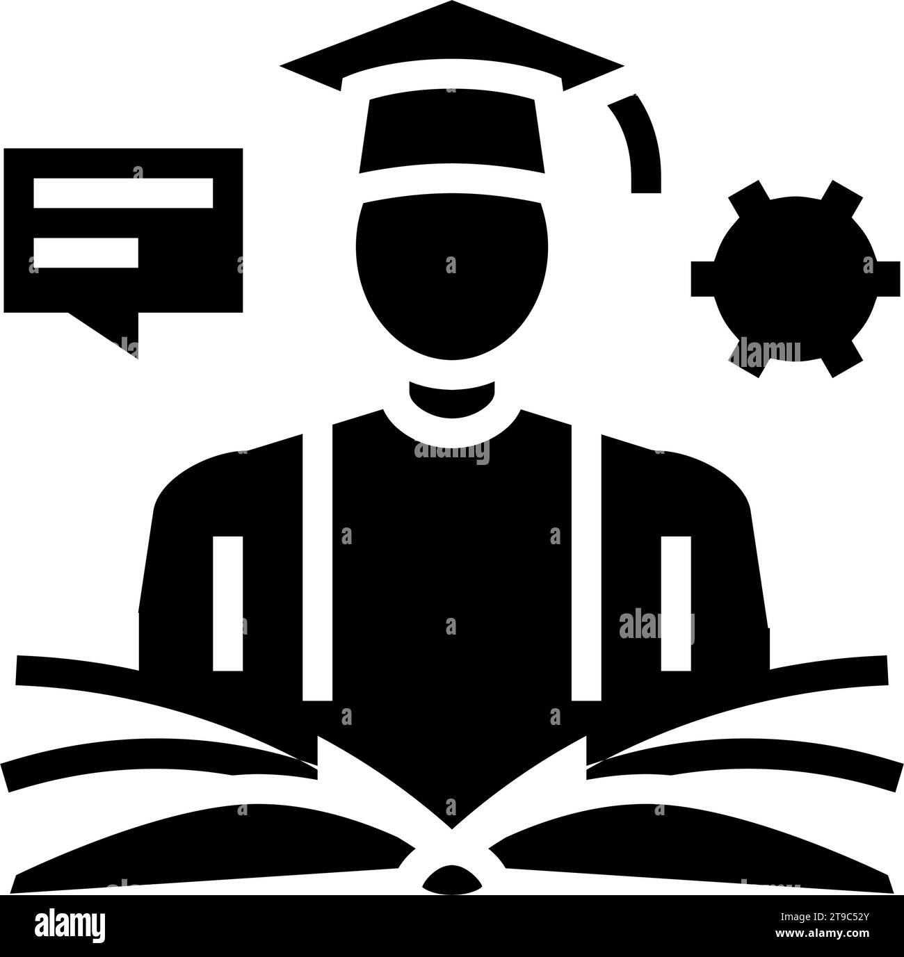 exam preparation college teacher glyph icon vector illustration Stock