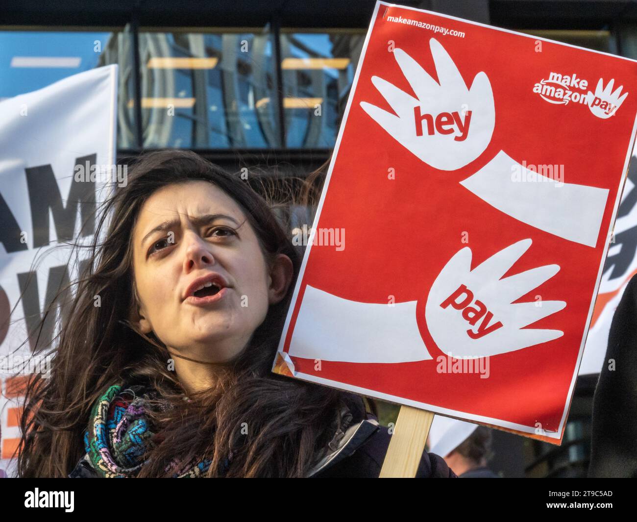 London, UK. 24 Nov 2023. A protest in London joined groups across the