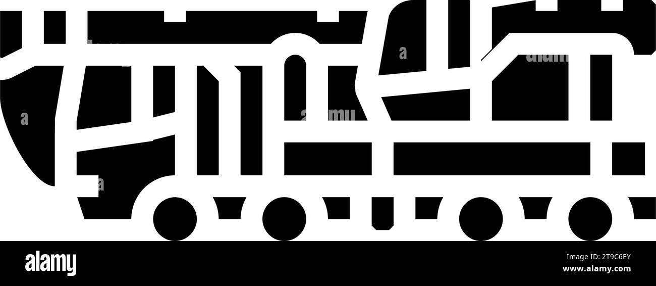 crane truck construction vehicle glyph icon vector illustration Stock ...