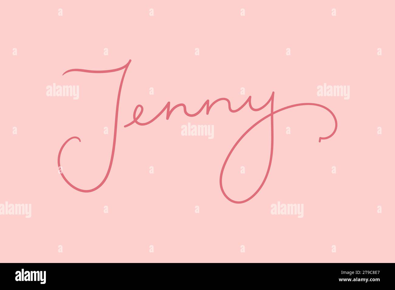 Female name Jenny. Handwritten lettering calligraphy Girl name. Vector