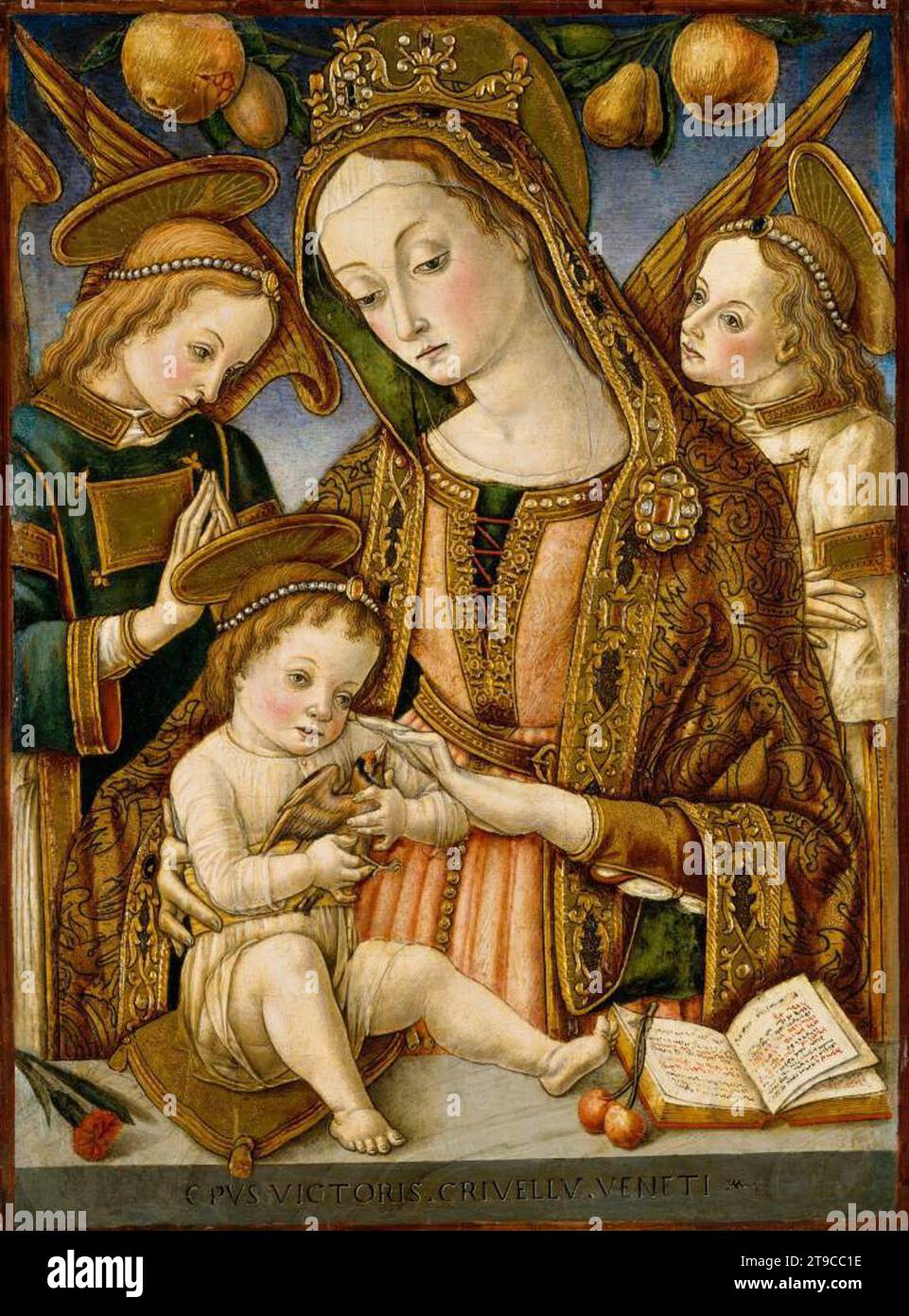 Madonna and Child with Two Angels 1481-82 by Vittore Crivelli Stock Photo