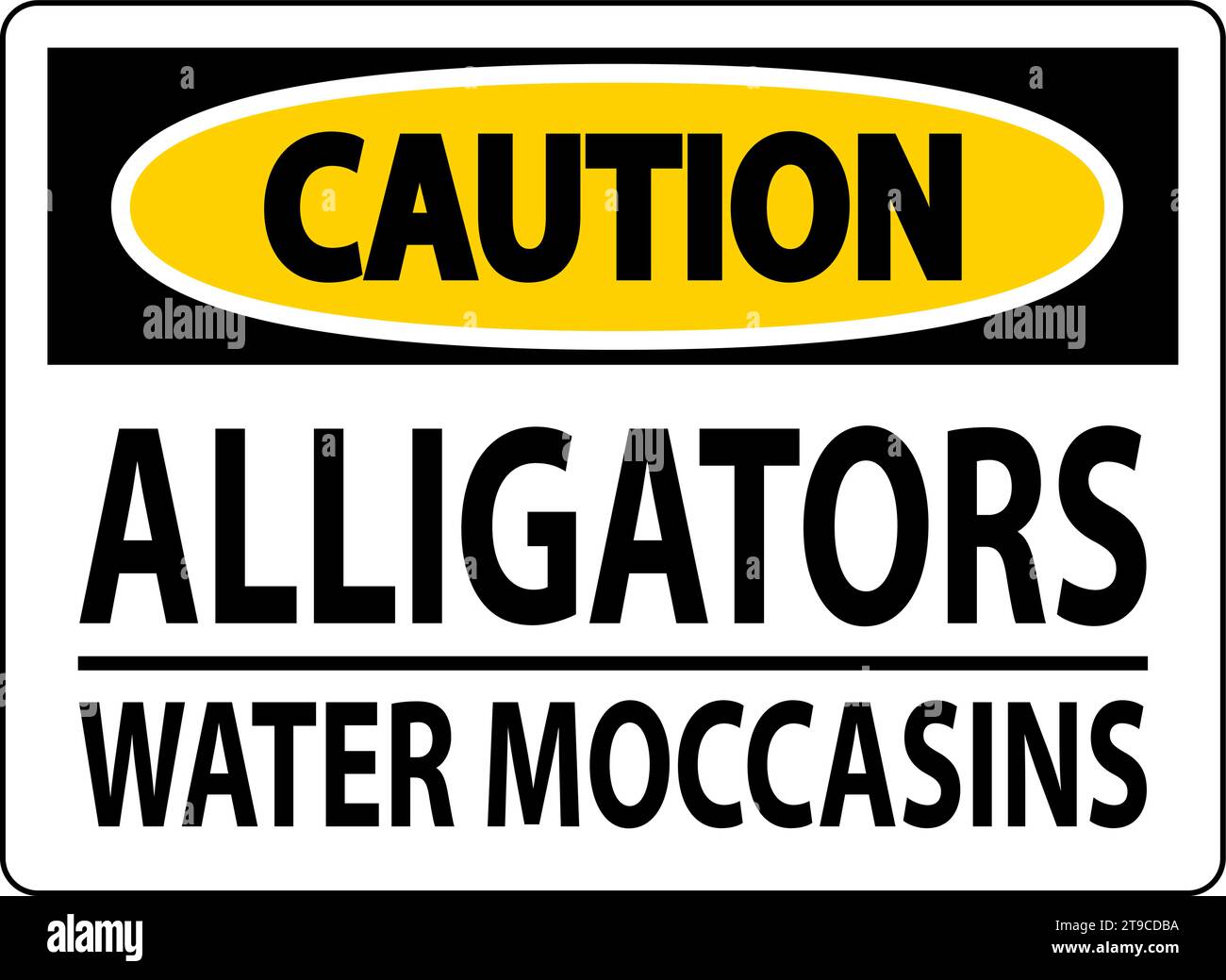 Caution Sign Alligators - Water Moccasins Stock Vector Image & Art - Alamy