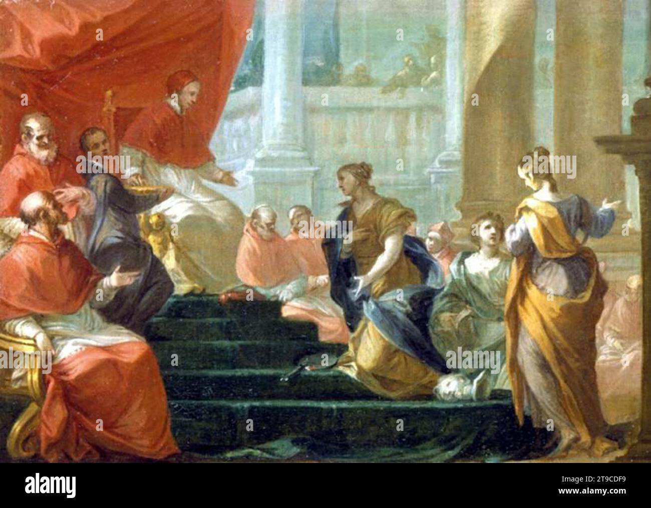 Personification of the Visual Arts Appearing to a Pope - by Giovan Gioseffo Dal Sole Stock Photo