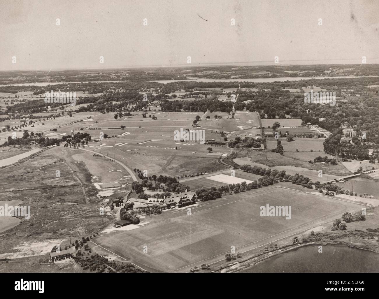 Aerial view of Rumson Country Club in New Jersey, circa 1930 Stock