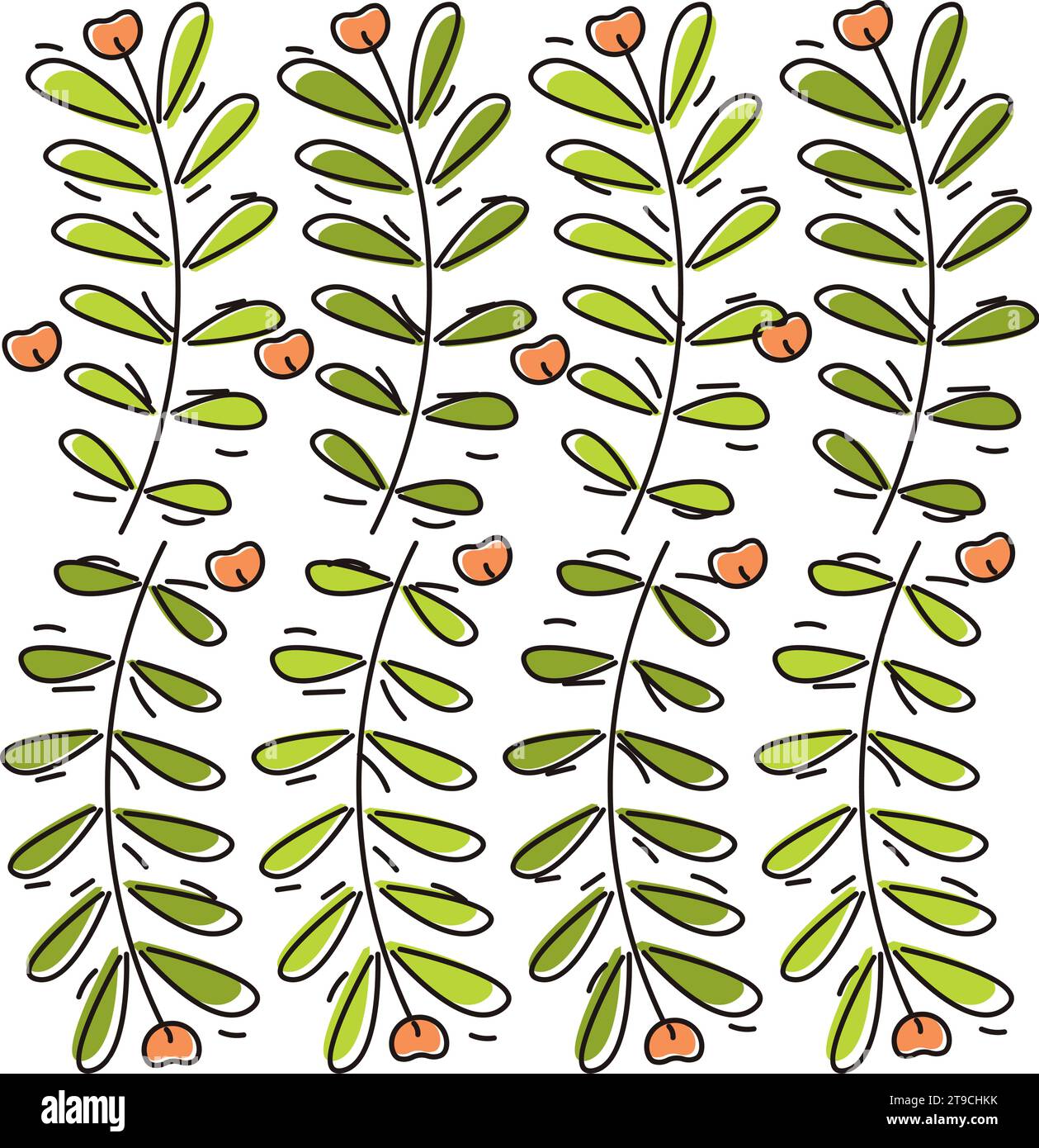 Green leaves hand drawn background Vector Stock Vector Image & Art - Alamy