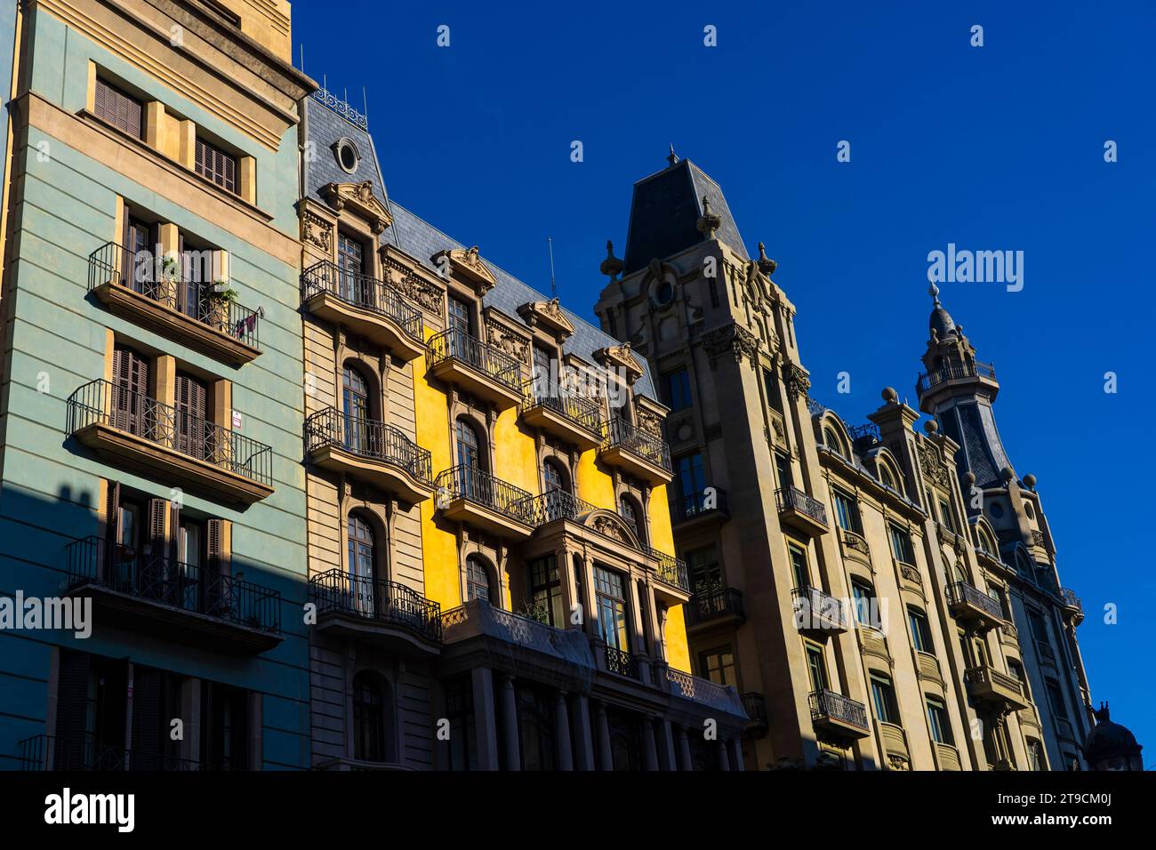 Via Laitana 2, Barcelona.  Built between 1917 and 1921.  Building of the Edifici de la Companyia Transmediterrània. Current headquarters of the Depart Stock Photo