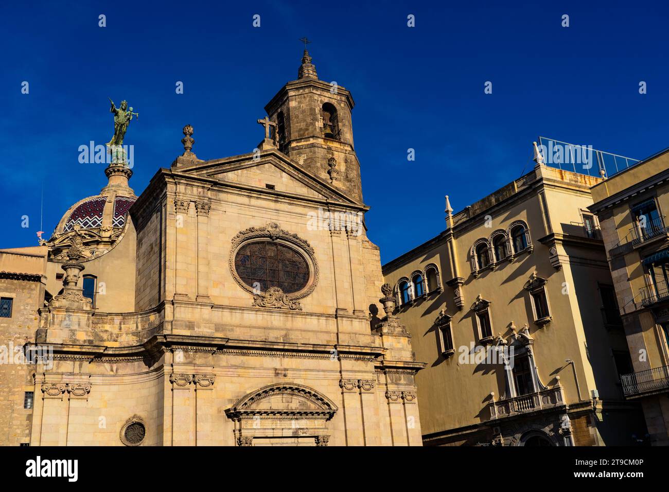 Basilica of Our Lady of Mercy, Basílica de la Mercè, Basílica de la Merced, Barcelona. Built between 1765 and 1775 by architect Josep Mas i Dordal on Stock Photo