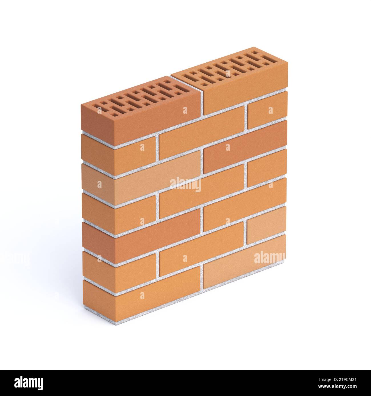 Bricks wall icon 3D rendering illustration isolated on white background ...