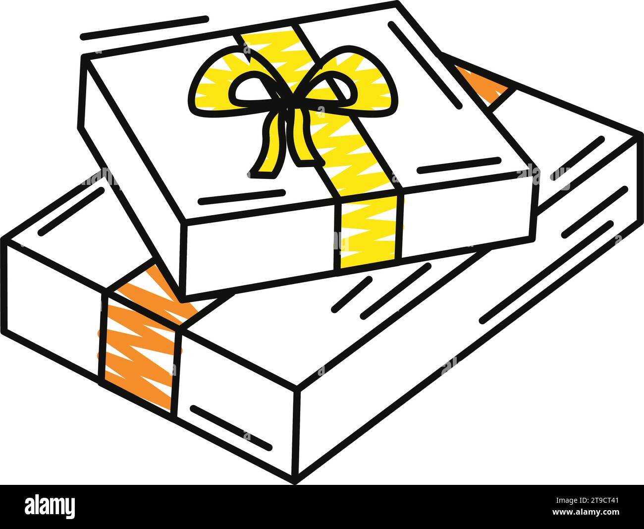 Christmas present icon Cartoon sketch style Vector Stock Vector Image ...