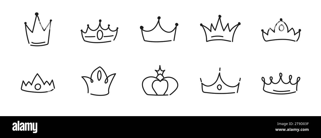 Doodle hand drawn princess crown Stock Vector Image & Art - Alamy