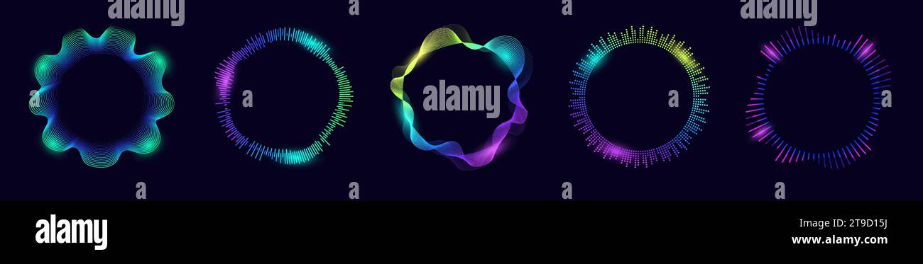 techno music circle Stock Vector