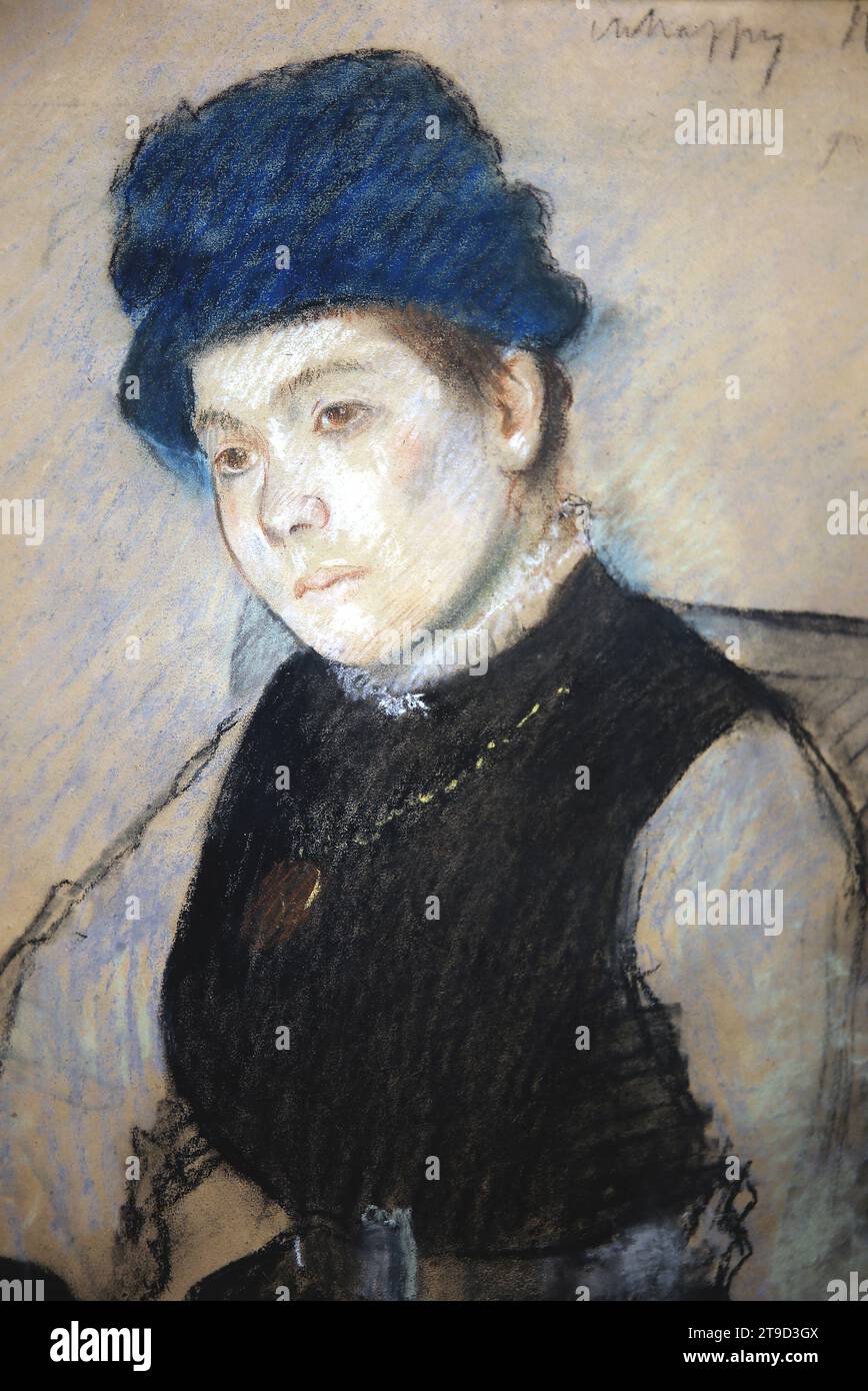 Unhappy Nelly (c. 1885). Portrait by French painter Edgar Degas (1834-1917). Pastel on paper. Museum of Montserrat. Catalonia, Spain. Stock Photo