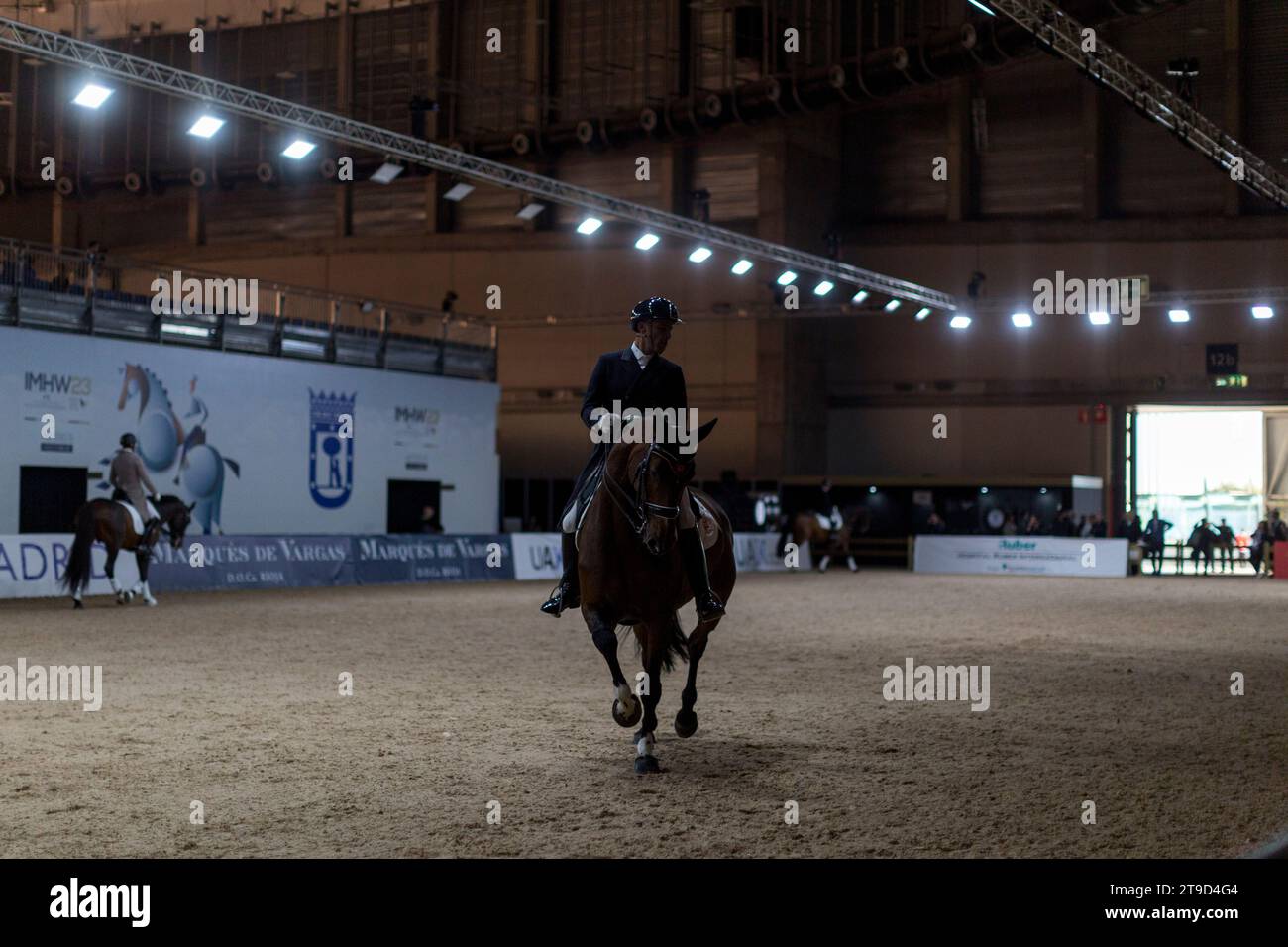 Madrid, Madrid, Spain. 24th Nov, 2023. ALEXANDRE AYACHE, along with his horse, performs training, prior to the Dressage World Cup competition, at the IFEMA Madrid Horse Week, held at the Madrid fair. (Credit Image: © Luis Soto/ZUMA Press Wire) EDITORIAL USAGE ONLY! Not for Commercial USAGE! Credit: ZUMA Press, Inc./Alamy Live News Stock Photo