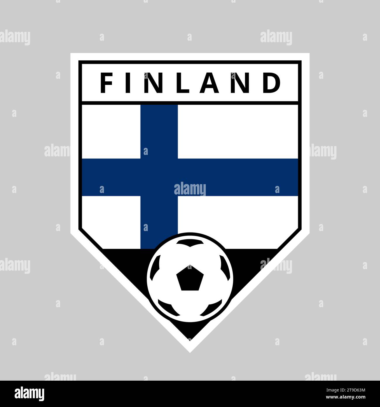 Illustration of Angled Shield Team Badge of Finland for Football