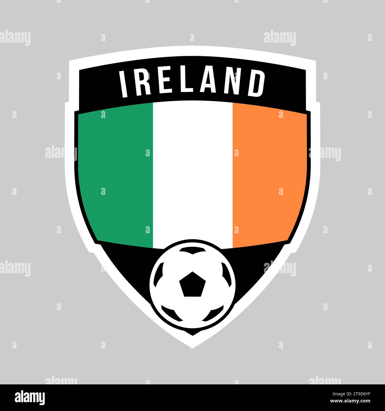 Illustration of Shield Team Badge of Ireland for Football Tournament Stock Vector