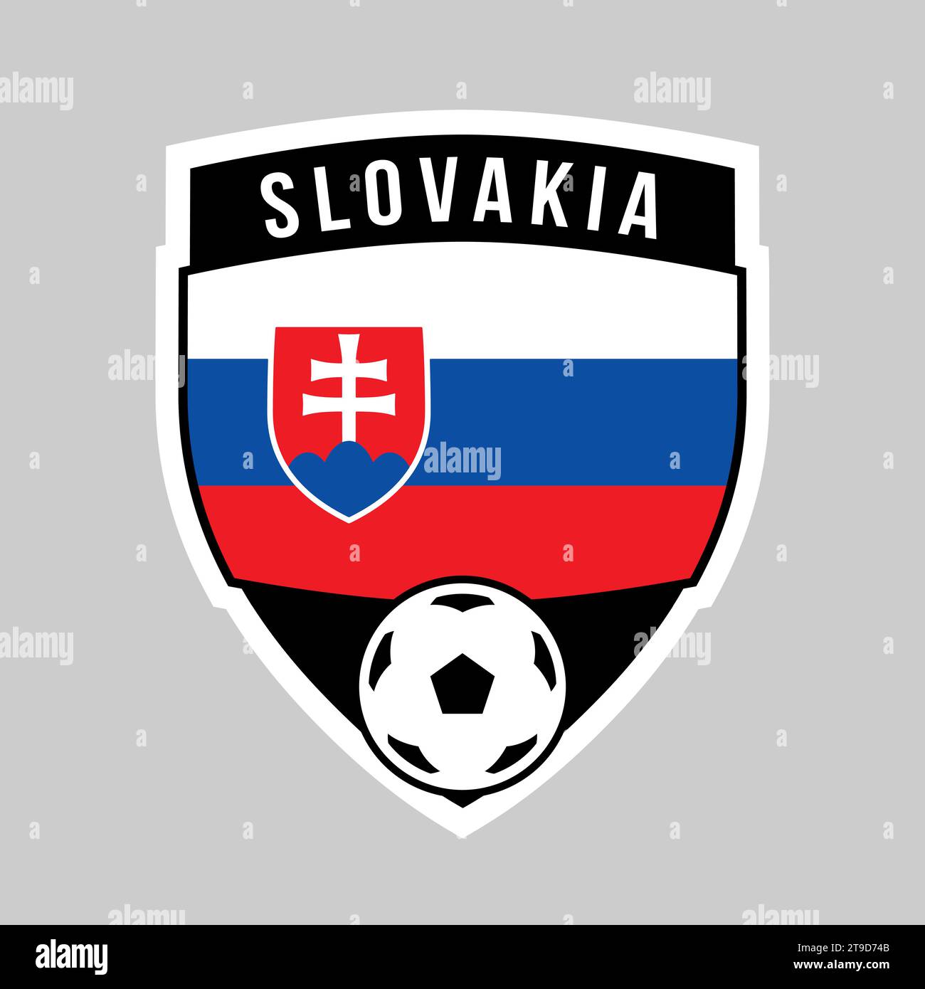 Illustration of Shield Team Badge of Slovakia for Football Tournament Stock Vector