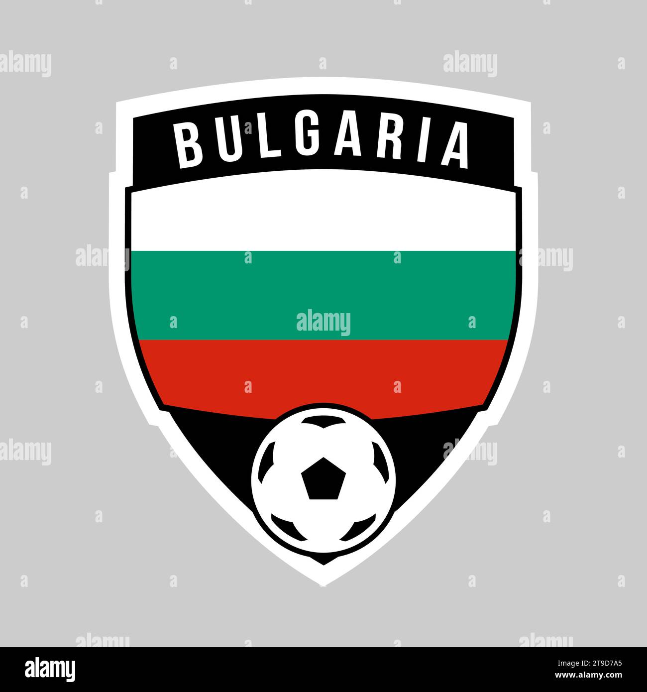 Illustration of Shield Team Badge of Bulgaria for Football Tournament Stock Vector
