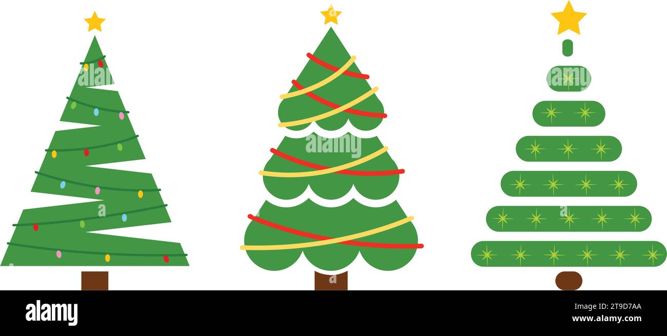 Set of colored christmas tree icons Vector Stock Vector Image & Art - Alamy