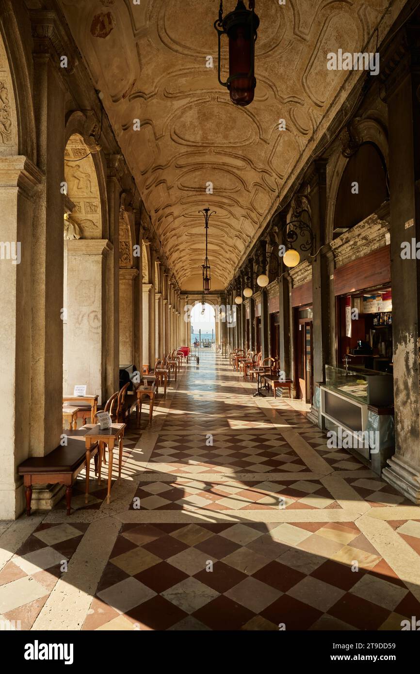 Italian cafe on Piazza San Marco in Venice old town, Italy Stock Photo