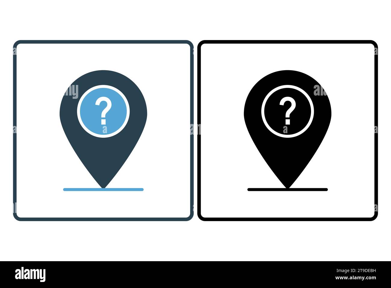 where icon. icon related to confusion. solid icon style. simple vector design editable Stock Vector