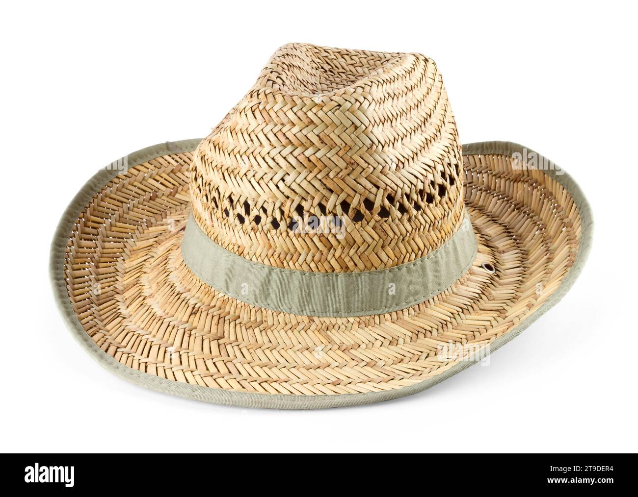 Men's woven straw hat, isolated on white background Stock Photo - Alamy