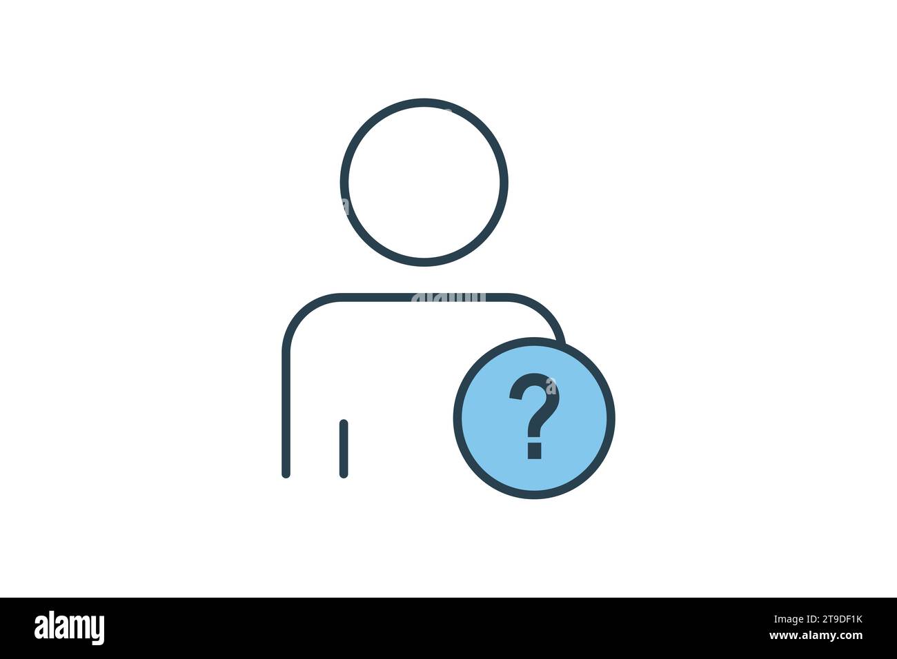 unknown icon. icon related to confusion. flat line icon style. simple vector design editable Stock Vector