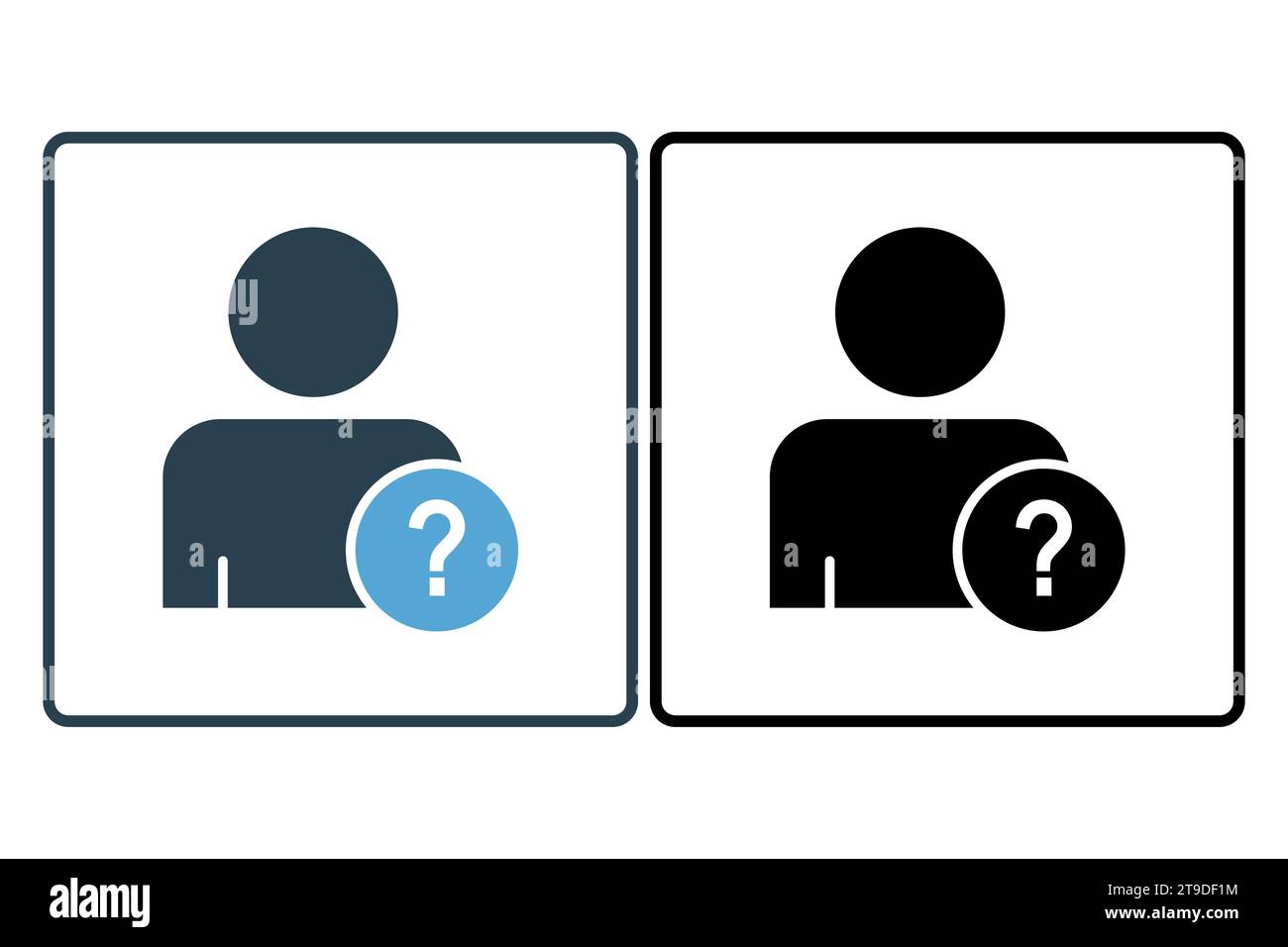 unknown icon. icon related to confusion. solid icon style. simple vector design editable Stock Vector