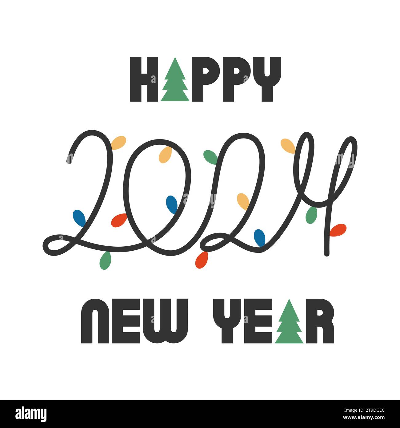 Happy New Year 2024 logo design Stock Vector Image & Art Alamy