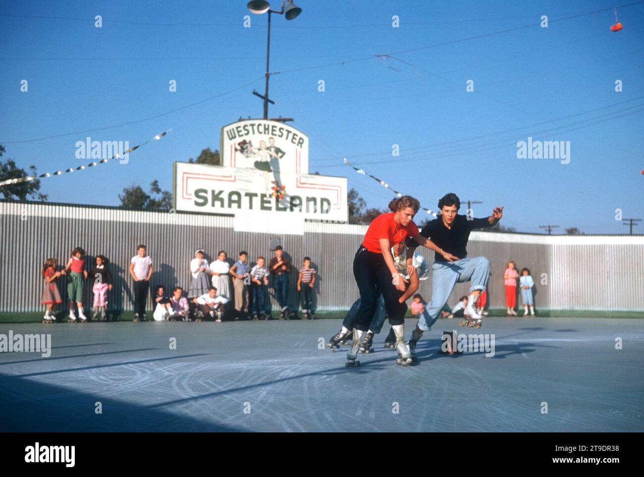 WESTCHESTER, NY NOVEMBER, 1954 General view of people racing on