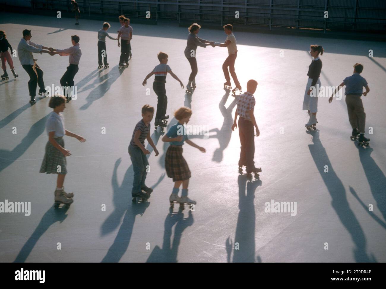 WESTCHESTER, NY NOVEMBER, 1954 General view of people roller skating