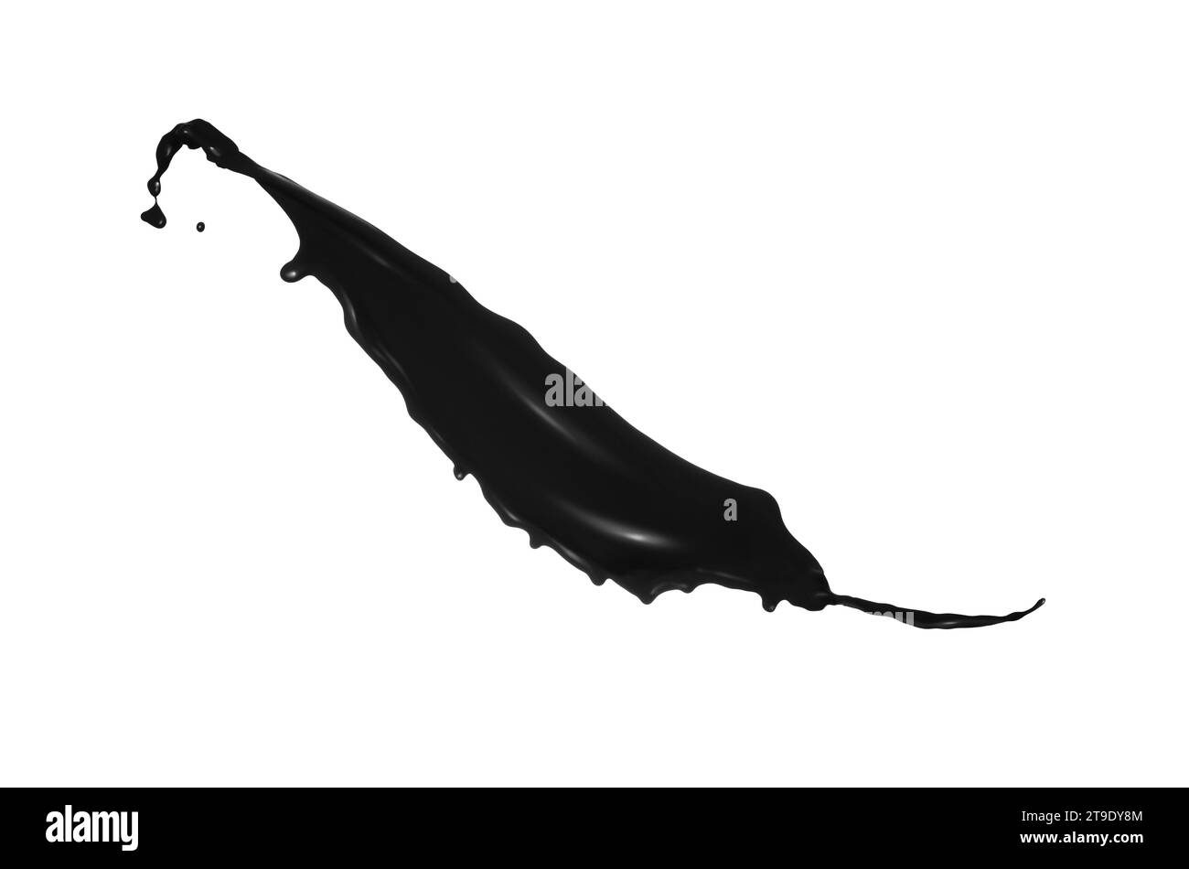 Splash of glossy black liquid on white background Stock Photo - Alamy