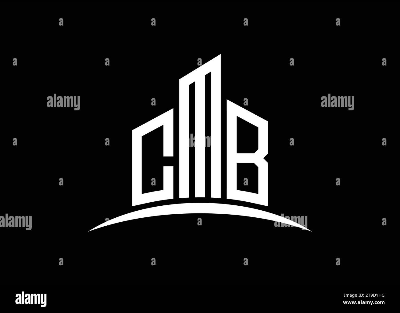 Letter CMB building vector monogram logo design template. Building Shape CMB logo. Stock Vector