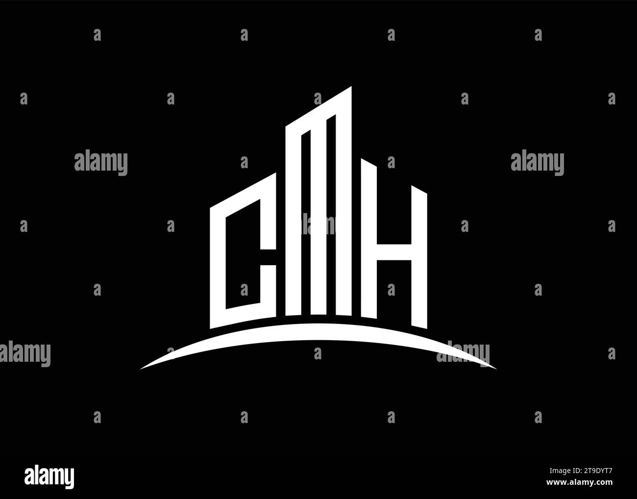 Letter CMH building vector monogram logo design template. Building ...
