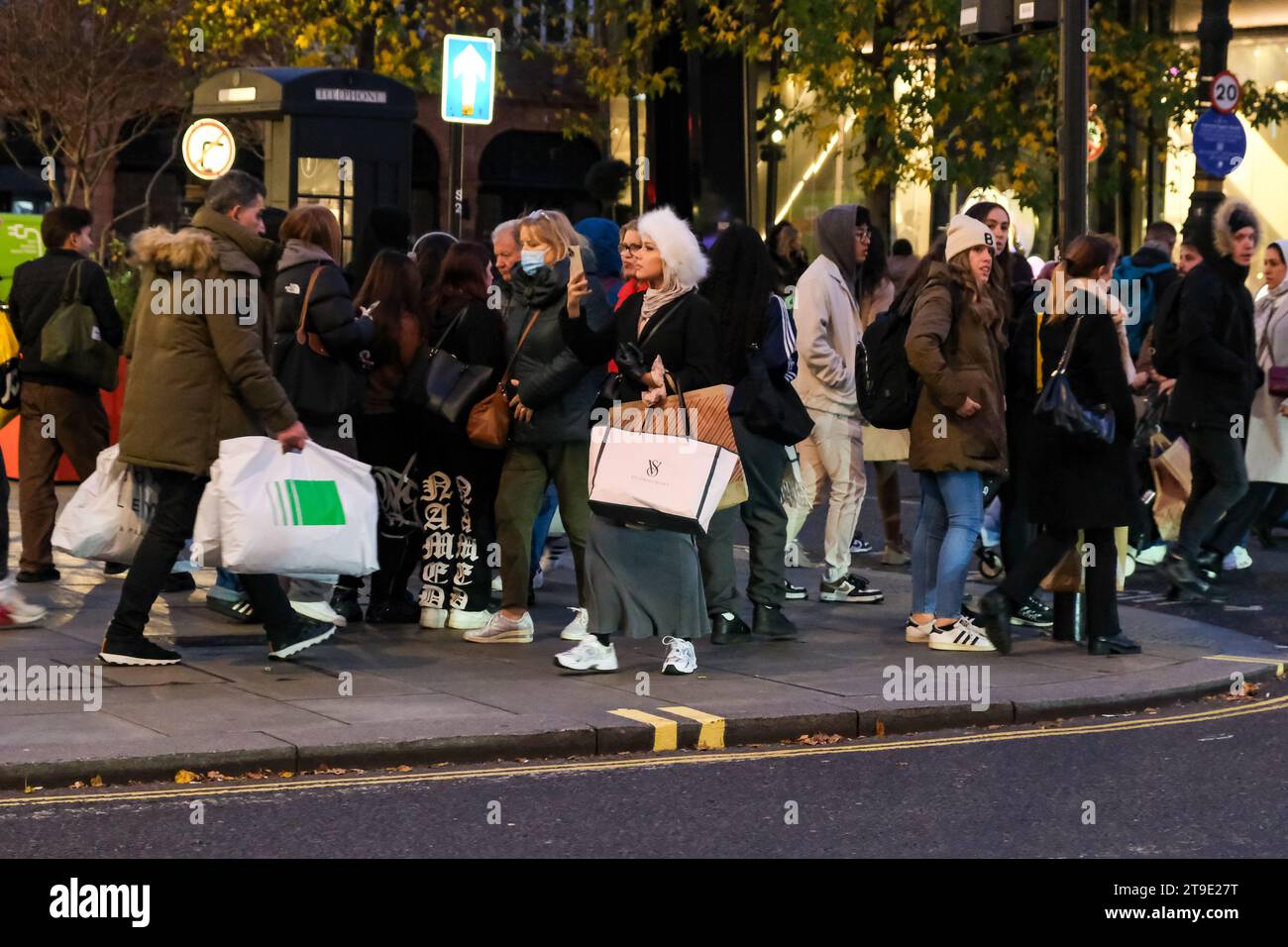 London, UK. 24th November, 2023. Crowds of Black Friday shoppers in Oxford Street, take advantage of special discounts today and over the following couple of days. Credit: Eleventh Hour Photography/Alamy Live News Stock Photo