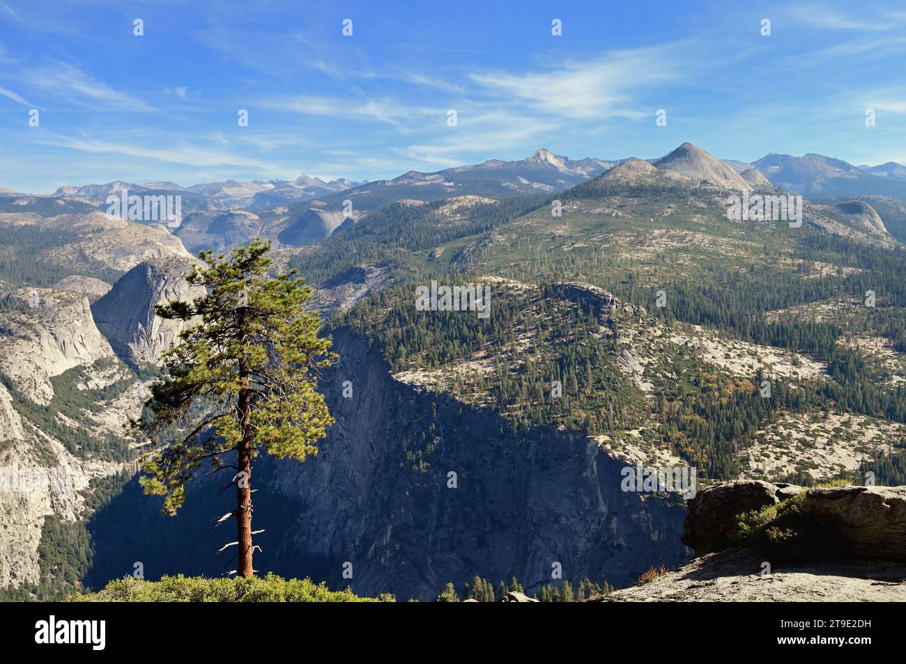 Yosemite National Park, California, USA. A spectacular view of the Clark Range mountains beyond Yosemite Valley. Stock Photo
