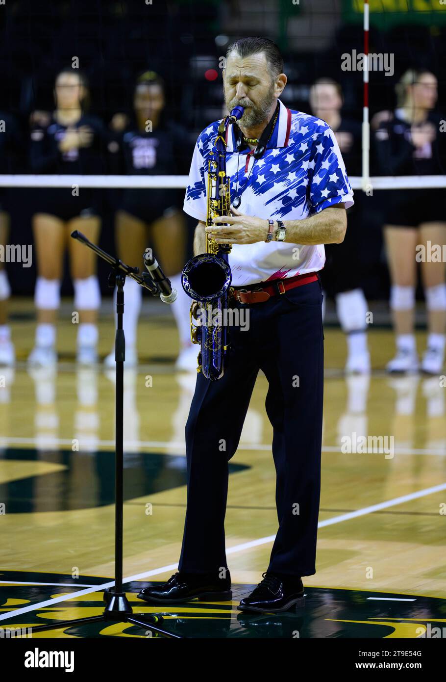 Ferrell Center Waco, Texas, Usa. 22nd Nov, 2023. Saxophone Player Plays 