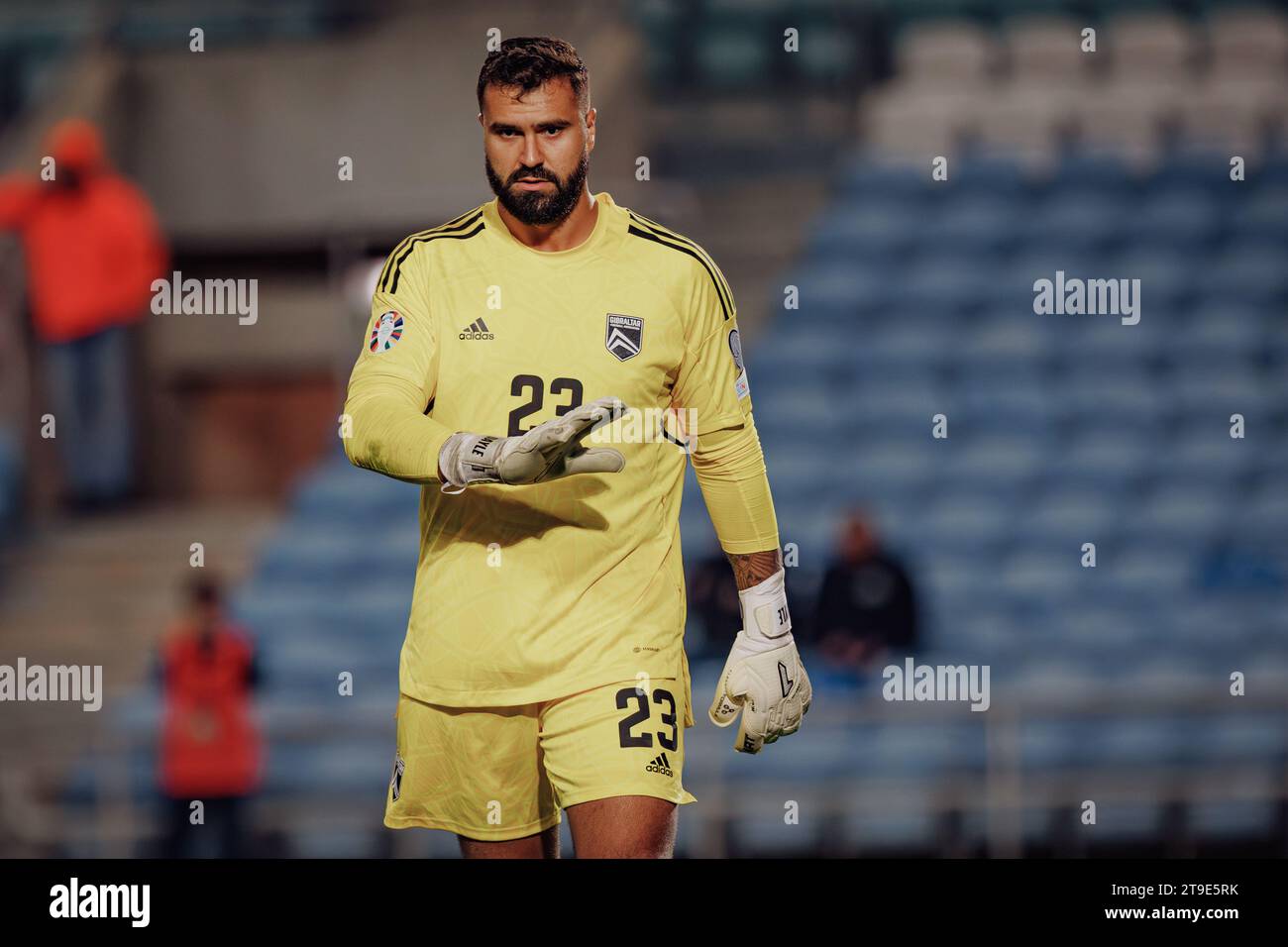 Dayle Coleing  during UEFA Euro 2024 qualifying game between  national teams of Gibraltar and Netherlands, Estadio Algarve, Loule, Faro, Portugal. (Ma Stock Photo