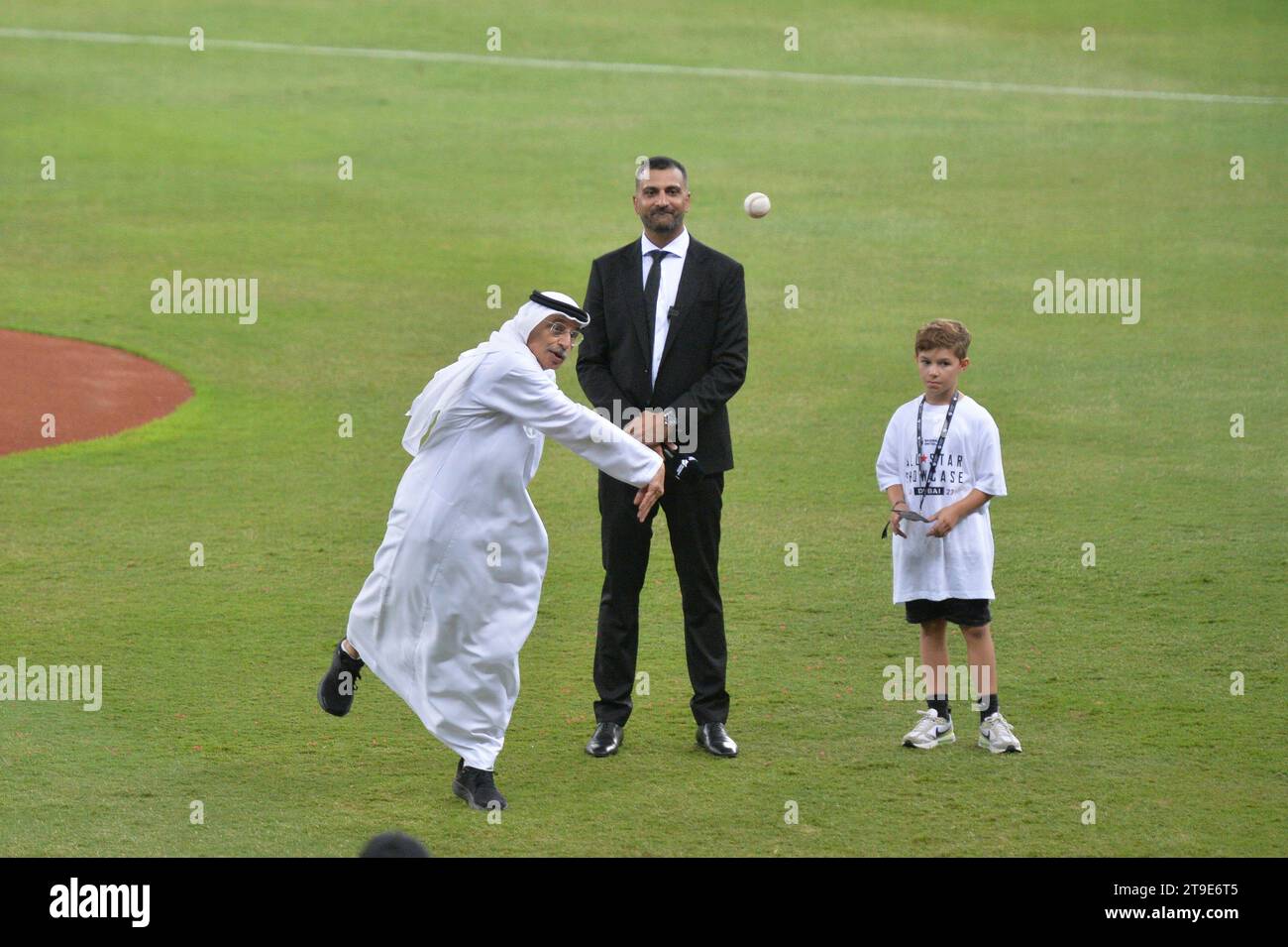 DUBAI, UAE, 24th November 2023. The cermonial pitch by Dr. Tayeb Kamali