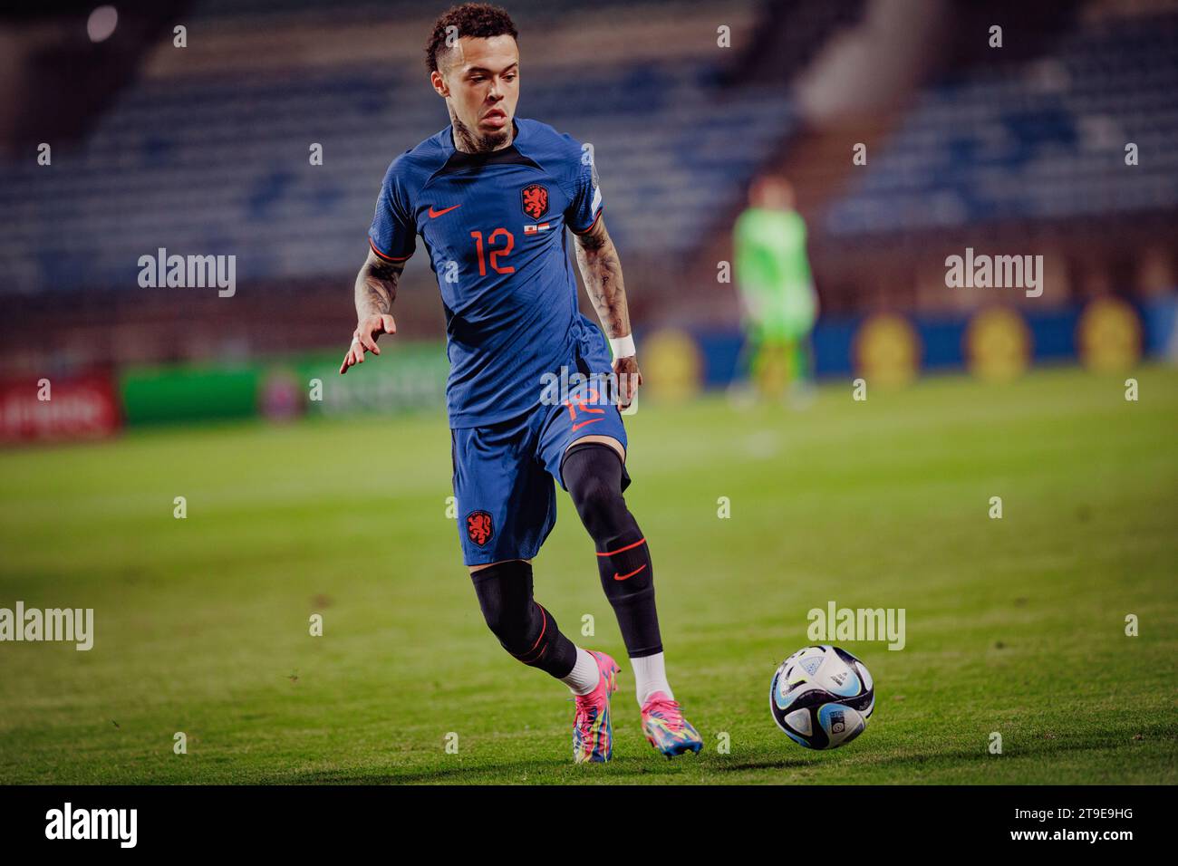 Quilindschy Hartman  during UEFA Euro 2024 qualifying game between  national teams of Gibraltar and Netherlands, Estadio Algarve, Loule, Faro, Portuga Stock Photo