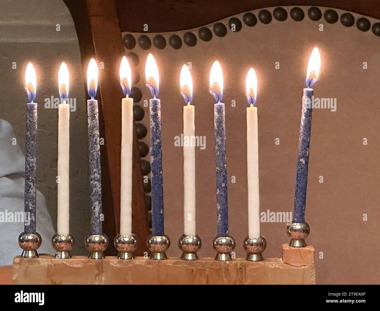 Pheonix, Arizona, USA. 24th Nov, 2023. A menorah with all candles lit