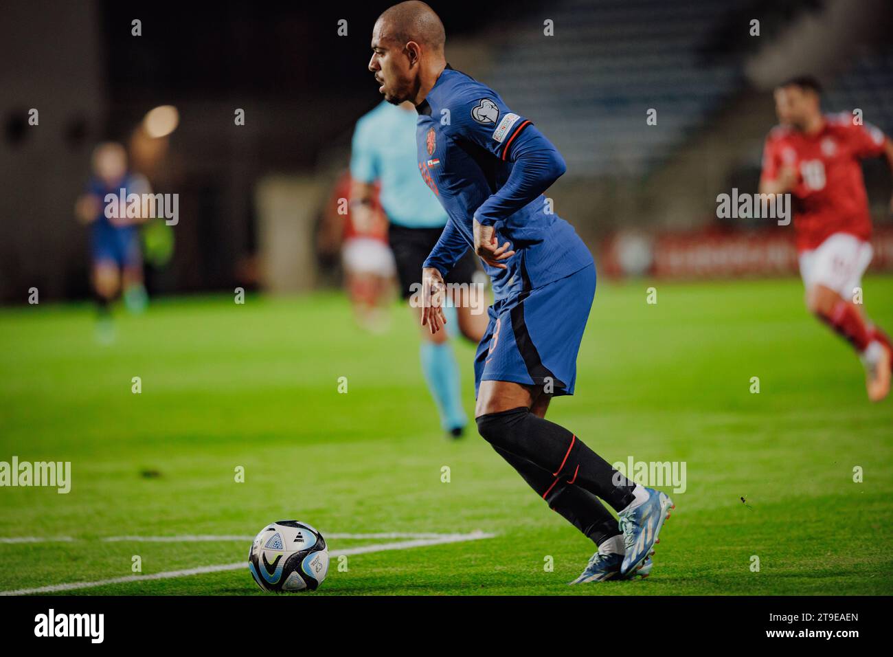 Donyell Malen  during UEFA Euro 2024 qualifying game between  national teams of Gibraltar and Netherlands, Estadio Algarve, Loule, Faro, Portugal. (Ma Stock Photo