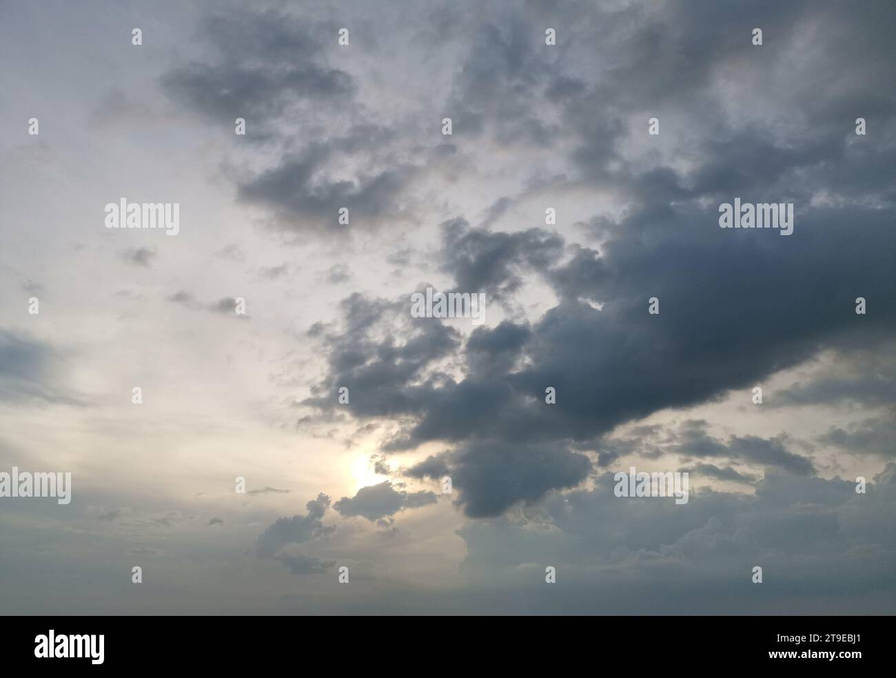 Evening dramatic sky with clouds Stock Photo
