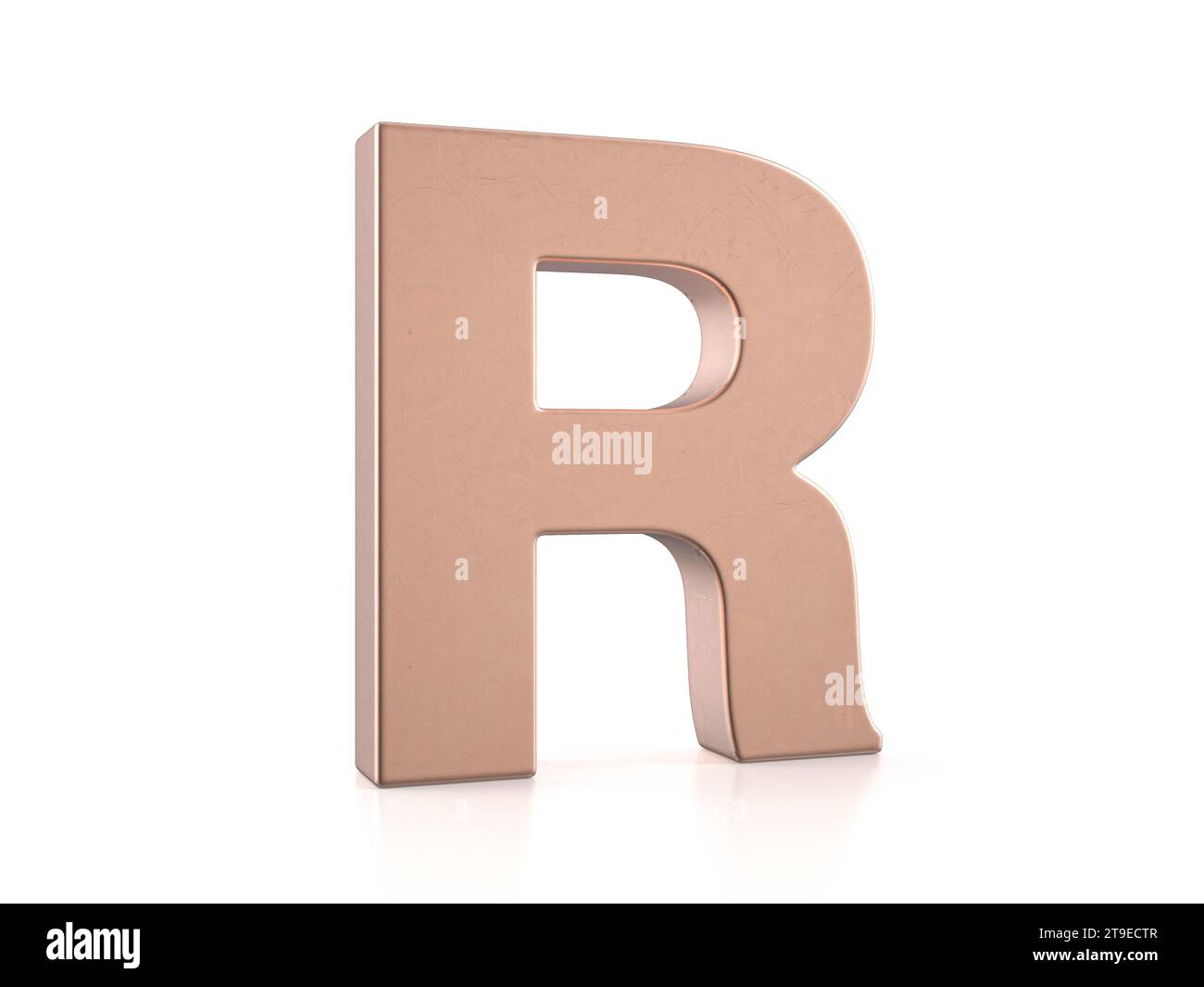 Cooper letter R on a white background. 3d illustration Stock Photo - Alamy