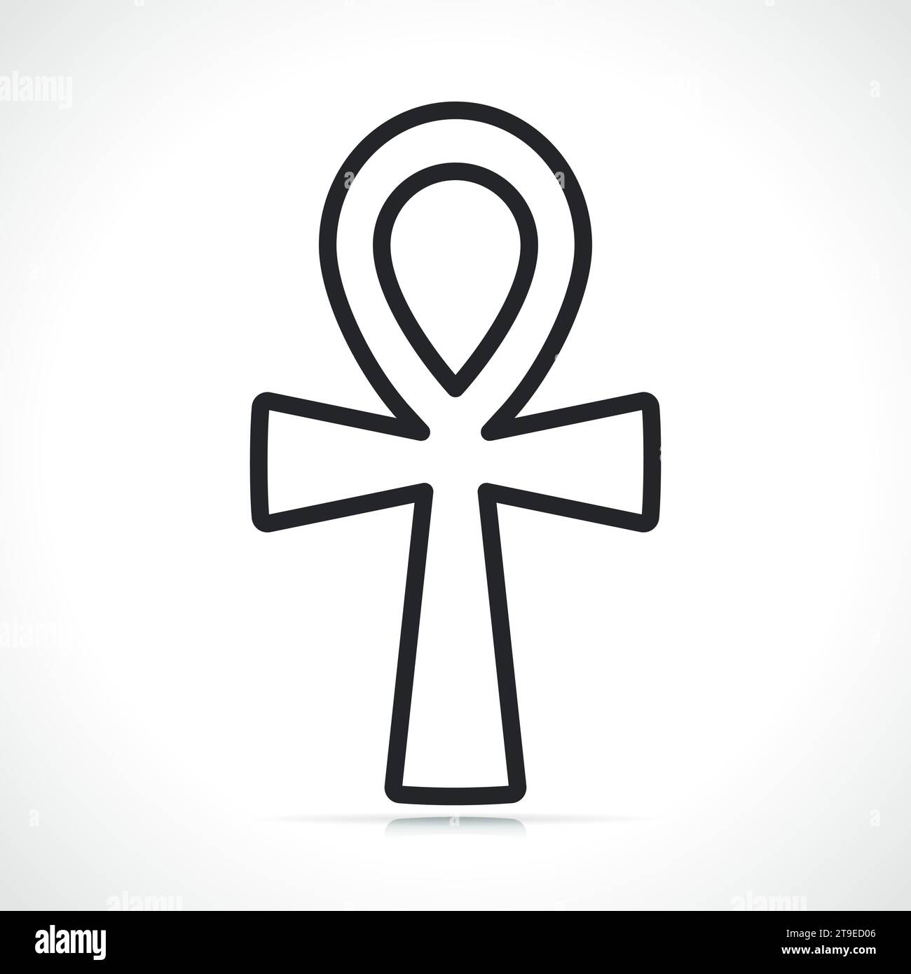 Shape Clipart: Black Ankh or Cross With Tear-shaped Loop 