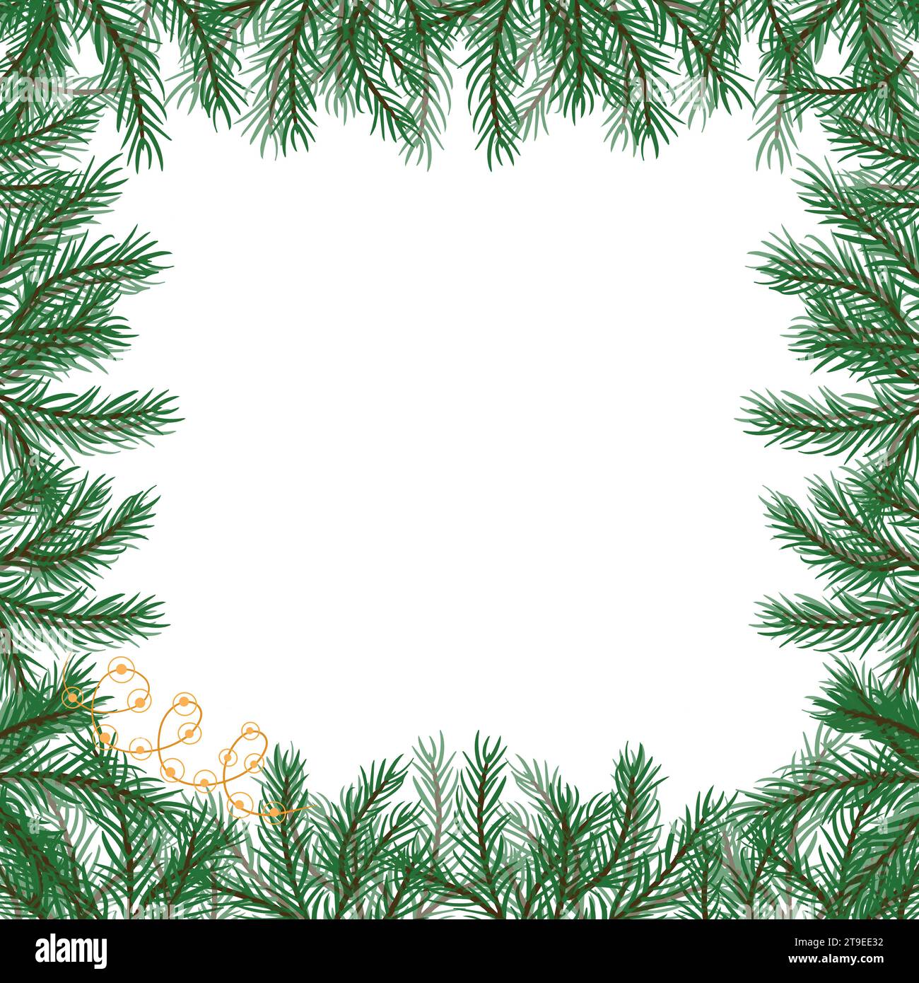 Christmas tree branches border vector hi-res stock photography and ...