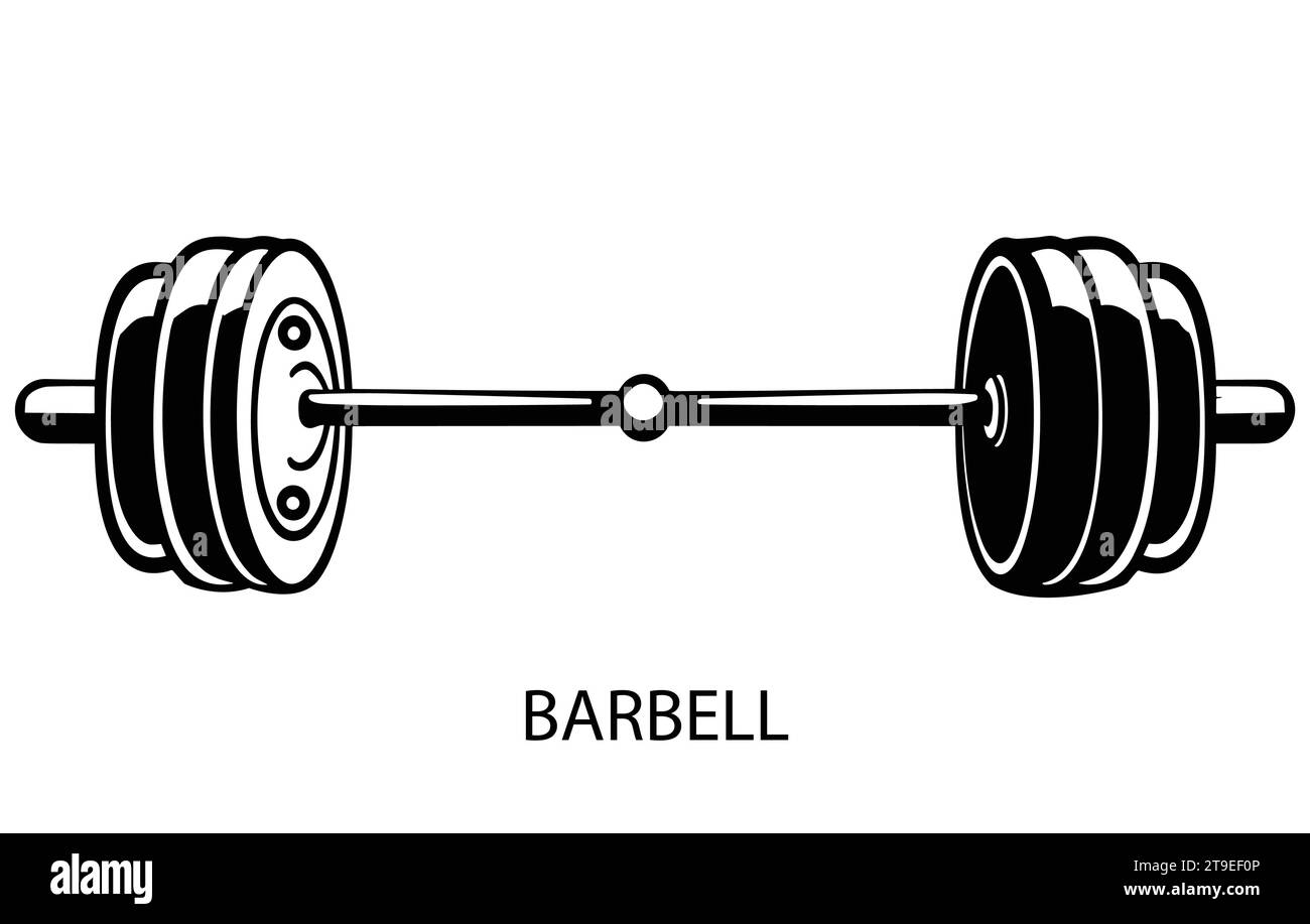 Curved Barbell Weight or Dumbbell. Gym, Bodybuilding or Sport Design