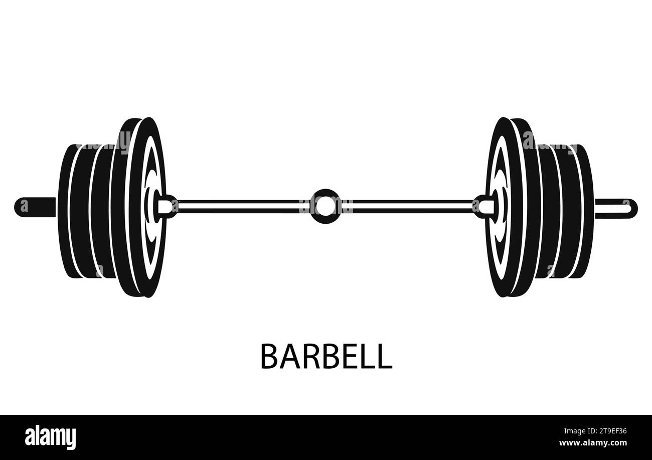 Curved Barbell Weight or Dumbbell. Gym, Bodybuilding or Sport Design